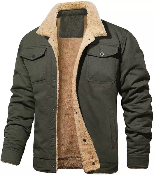 Autumn and winter new style foreign trade European American plush men' jacket outdoor warm keeping woolen nick clothes, Army green
Autumn and winter new style foreign trade European American plush men' jacket outdoor warm keeping woolen nick clothes, Army green