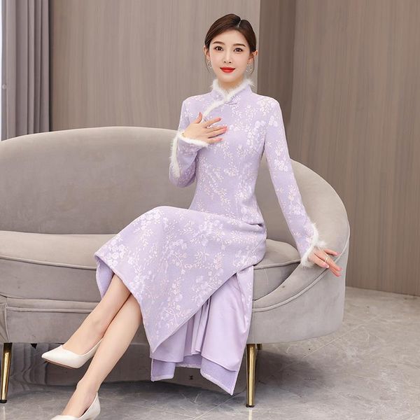 piece dress autumn and winter new china style vertical collar temperament retro embroidery wool woolen mink fur cheongsam dress, White
piece dress autumn and winter new china style vertical collar temperament retro embroidery wool woolen mink fur cheongsam dress, White