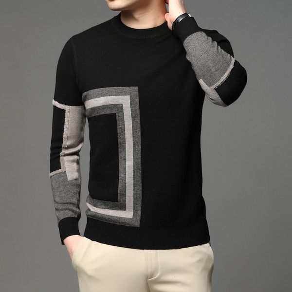 men's sweaters fashion high end designer brand mens knit black wool pullover sweater crew neck autum winter casual jumper mens clothes, White;black
men's sweaters fashion high end designer brand mens knit black wool pullover sweater crew neck autum winter casual jumper mens clothes, White;black