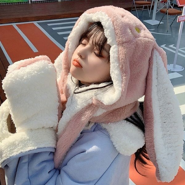 beanieskull caps 3 in1 gloves scarf rabbit hat long ears cute cartoon kawaii funny birthday gift bunny plush cap winter for girlfriend 22112, Blue;gray
beanieskull caps 3 in1 gloves scarf rabbit hat long ears cute cartoon kawaii funny birthday gift bunny plush cap winter for girlfriend 22112, Blue;gray