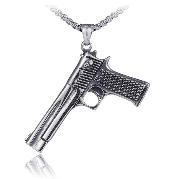 stainless steel pistol pendant necklace ancient silver gun model necklaces men's jewelry nightclub hiphop fine jewelry
stainless steel pistol pendant necklace ancient silver gun model necklaces men's jewelry nightclub hiphop fine jewelry