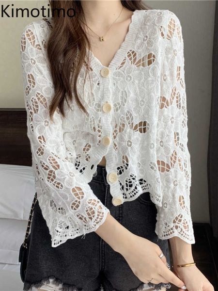 women's sweaters kimotimo summer hollow hook flower cardigans women v neck long sleeve knit crop korean style all match sunscreen cardi, White;black
women's sweaters kimotimo summer hollow hook flower cardigans women v neck long sleeve knit crop korean style all match sunscreen cardi, White;black