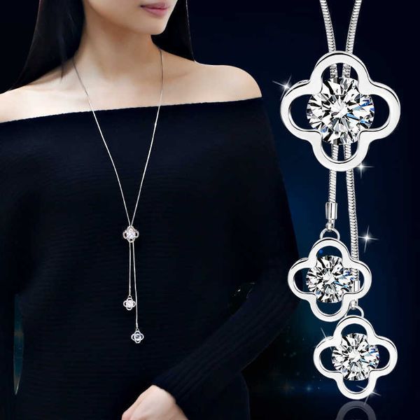 pendant necklaces autumn winter 2021 korean version four leaf grass sweater chain dress accessories simple and versatile tassel pendant deco, Silver
pendant necklaces autumn winter 2021 korean version four leaf grass sweater chain dress accessories simple and versatile tassel pendant deco, Silver