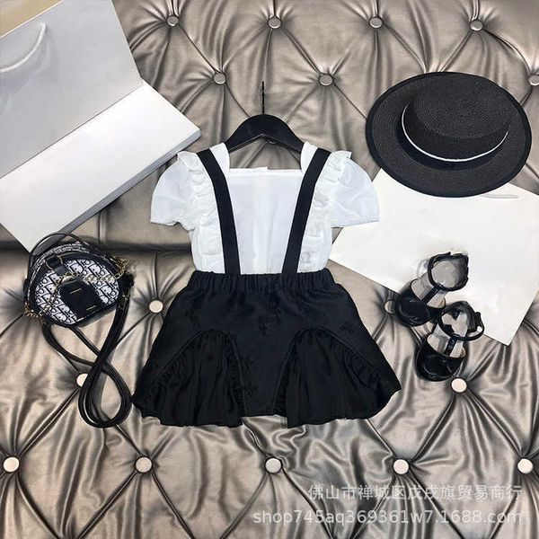 designer clothing sets girls' suit summer new fashion short sleeve casual western dress two piece, White
designer clothing sets girls' suit summer new fashion short sleeve casual western dress two piece, White