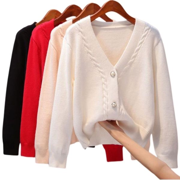 women's knits tees cardigan singlebreasted long sleeve sweater autumn winter vneck solid color knitted coat outerwear warm soft to skin, White
women's knits tees cardigan singlebreasted long sleeve sweater autumn winter vneck solid color knitted coat outerwear warm soft to skin, White