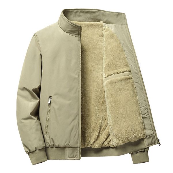 Cross border plush thickened jacket Men's winter casual Stand collar cotton Plus size coat, Black
Cross border plush thickened jacket Men's winter casual Stand collar cotton Plus size coat, Black