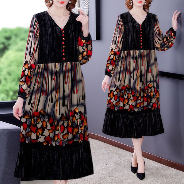 casual dresses autumn winter black velvet patchwork midi dress women korean vintage casual long sleeve robe elegant loose print dress 221126, Black;gray
casual dresses autumn winter black velvet patchwork midi dress women korean vintage casual long sleeve robe elegant loose print dress 221126, Black;gray