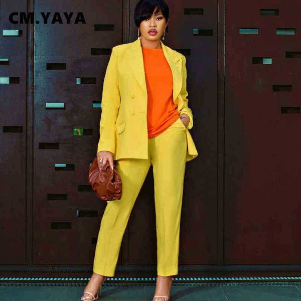 cm yaya women pants suit office lady blazer and fits autumn winter elegant solid two 2piece set outfits j220813, White;black
cm yaya women pants suit office lady blazer and fits autumn winter elegant solid two 2piece set outfits j220813, White;black