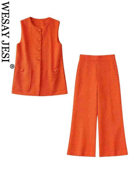 suit wesay jesi commuter women pants two piece solid orange vest blazer button, White;black
suit wesay jesi commuter women pants two piece solid orange vest blazer button, White;black