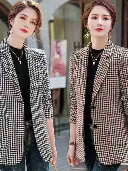 classic women black and white houndstooth jacket blazer fashion new elegant casual chic office long sleeve jacket 2022 j220813, White;black
classic women black and white houndstooth jacket blazer fashion new elegant casual chic office long sleeve jacket 2022 j220813, White;black