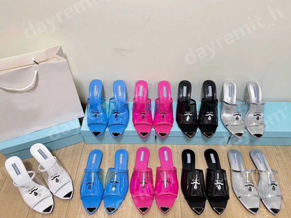 prad designer sandals women sandals transparent pvc slippers printed plexiglass heels luxury summer slide enameled metal triangle flat shoe, Black
prad designer sandals women sandals transparent pvc slippers printed plexiglass heels luxury summer slide enameled metal triangle flat shoe, Black