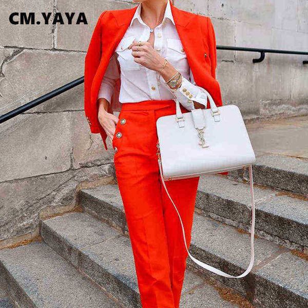 cm yaya women pants suits solid full sleeve straight pockets pants two 2 piece sets office lady fashion outfits autumn 2021 j220813, White;black
cm yaya women pants suits solid full sleeve straight pockets pants two 2 piece sets office lady fashion outfits autumn 2021 j220813, White;black