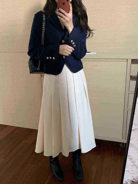 autumn two piece set women skirt korean long sleeve short jacket high waist pleated skirt fits elegant 2 piece outfits j220813, White;black
autumn two piece set women skirt korean long sleeve short jacket high waist pleated skirt fits elegant 2 piece outfits j220813, White;black