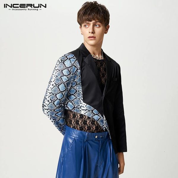 men's suits blazers men blazer leopard print patchwork streetwear long sleeve one button casual irregular fashion thin coats incerun 7, White;black
men's suits blazers men blazer leopard print patchwork streetwear long sleeve one button casual irregular fashion thin coats incerun 7, White;black
