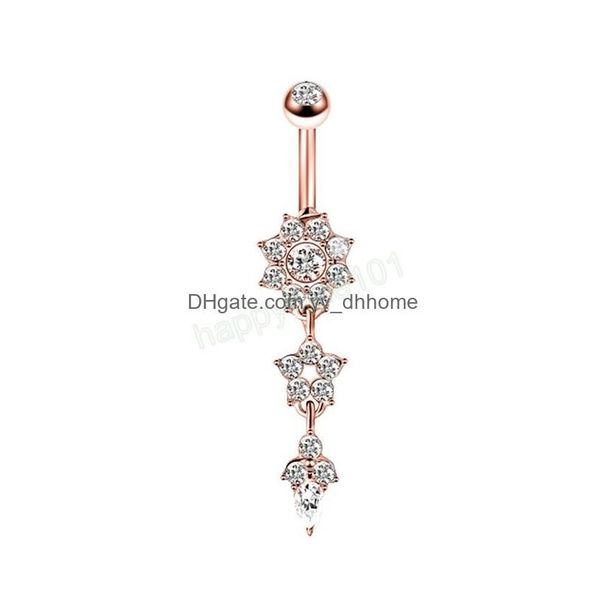 navel bell button rings body piercing jewelry flower shape dangling inlaid zircon belly button ring for women stianless steel nave dhlem, Silver
navel bell button rings body piercing jewelry flower shape dangling inlaid zircon belly button ring for women stianless steel nave dhlem, Silver
