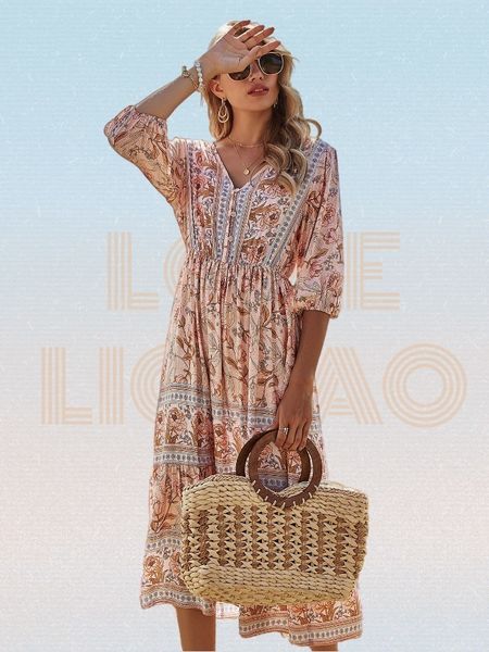 casual dresses floral vneck bishop sleeve aline dress summer high waist printing bohemian long dress patchwork chiffon dress robe femme 2211, Black;gray
casual dresses floral vneck bishop sleeve aline dress summer high waist printing bohemian long dress patchwork chiffon dress robe femme 2211, Black;gray