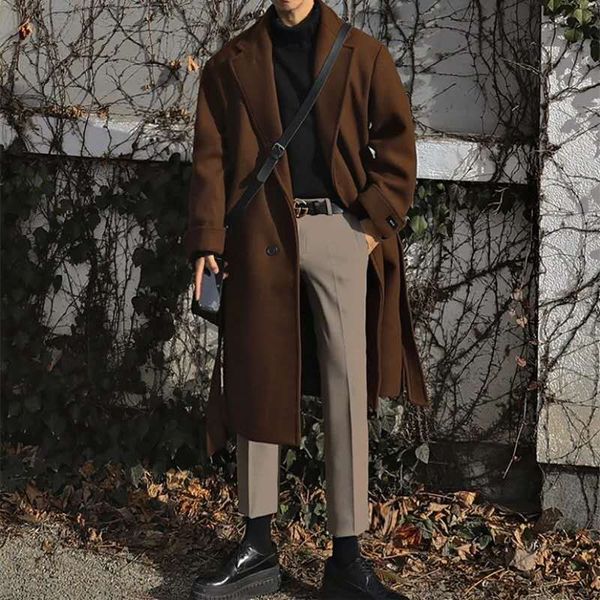 men's wool blends wholesale winter long lapel fabric casual loose fashion temperament youth heavy preppy men single breasted coat hombr, Black
men's wool blends wholesale winter long lapel fabric casual loose fashion temperament youth heavy preppy men single breasted coat hombr, Black