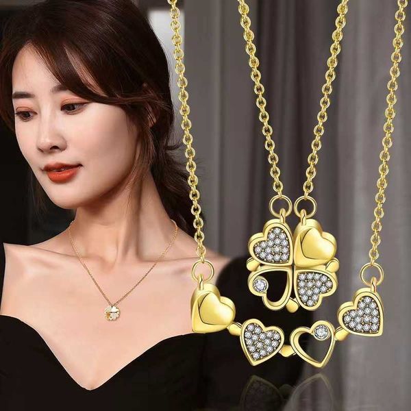pendant necklaces a new two wearing to heart female clover necklace fashion love folding creative clavicle chain, Silver
pendant necklaces a new two wearing to heart female clover necklace fashion love folding creative clavicle chain, Silver