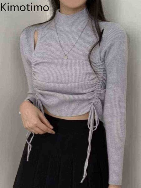women's sweaters kimotimo sweater women autumn design drawstring hollow off shoulder sweater korean chic half high collar slim short kn, White;black
women's sweaters kimotimo sweater women autumn design drawstring hollow off shoulder sweater korean chic half high collar slim short kn, White;black