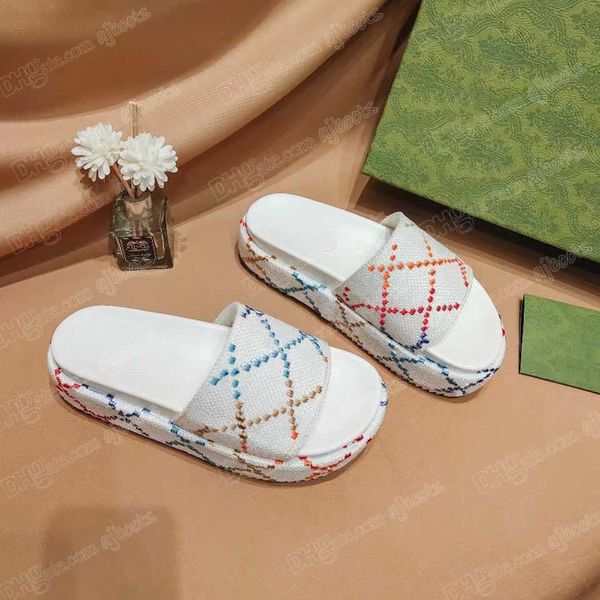 2023 designer slippers fashion thick bottom sandals rubber letter embroidery slides lady platform wedges sandal beach high heel embroide, Black
2023 designer slippers fashion thick bottom sandals rubber letter embroidery slides lady platform wedges sandal beach high heel embroide, Black
