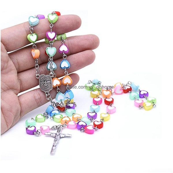 pendant necklaces mixed colors heart plastic beads jesus cross pendant rosary necklace for women religious christian jewelry drop de dh2oq, Silver
pendant necklaces mixed colors heart plastic beads jesus cross pendant rosary necklace for women religious christian jewelry drop de dh2oq, Silver
