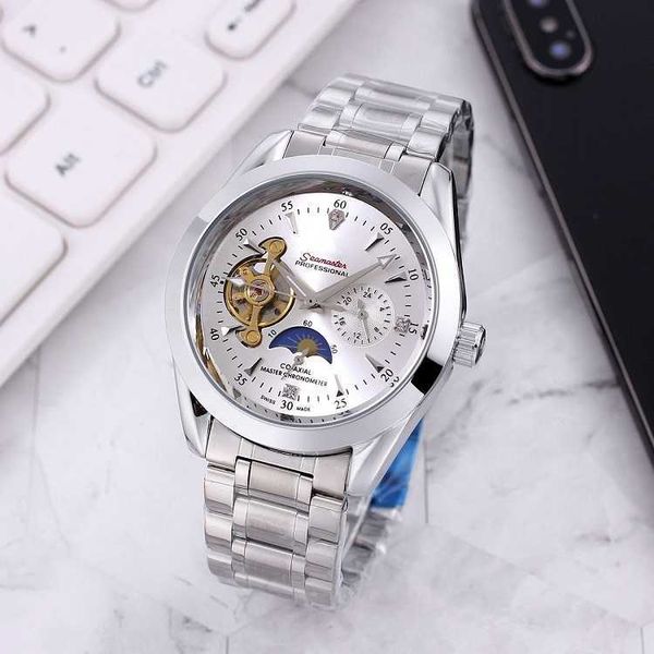 watches luxury designer brand large flywheel mechanical movement wristwatch moon phase steel belt watch, Slivery;black
watches luxury designer brand large flywheel mechanical movement wristwatch moon phase steel belt watch, Slivery;black