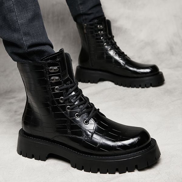 boots men's fashion stage nightclub dress platform boots trend genuine leather shoes spring autumn cowboy boot high botas hombre 221128, Black
boots men's fashion stage nightclub dress platform boots trend genuine leather shoes spring autumn cowboy boot high botas hombre 221128, Black