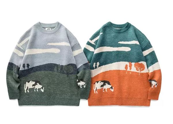 2023 lappsteryouth men cows vintage winter sweaters pullover mens oneck korean fashions sweater women casual harajuku clothes 220815, White;black
2023 lappsteryouth men cows vintage winter sweaters pullover mens oneck korean fashions sweater women casual harajuku clothes 220815, White;black
