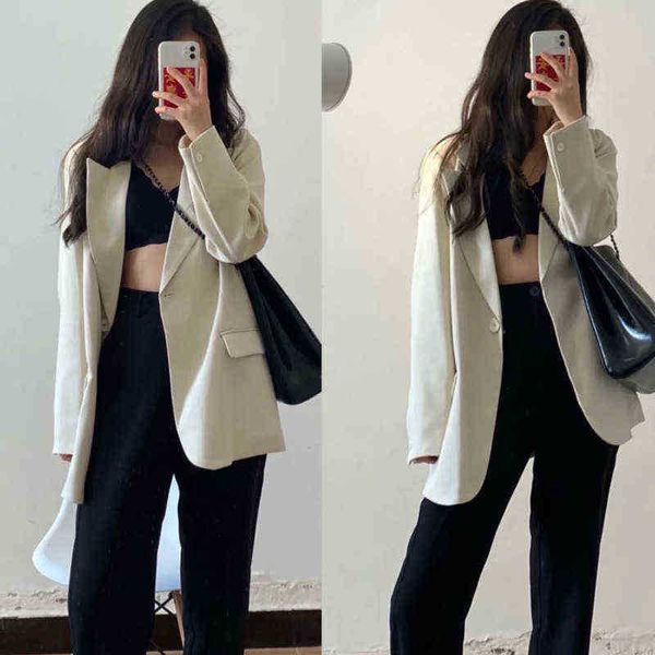 blazers women casual long sleeves single breasted korean fashion loose elegant outerwear chic solid color vintage jacket new j220813, White;black
blazers women casual long sleeves single breasted korean fashion loose elegant outerwear chic solid color vintage jacket new j220813, White;black