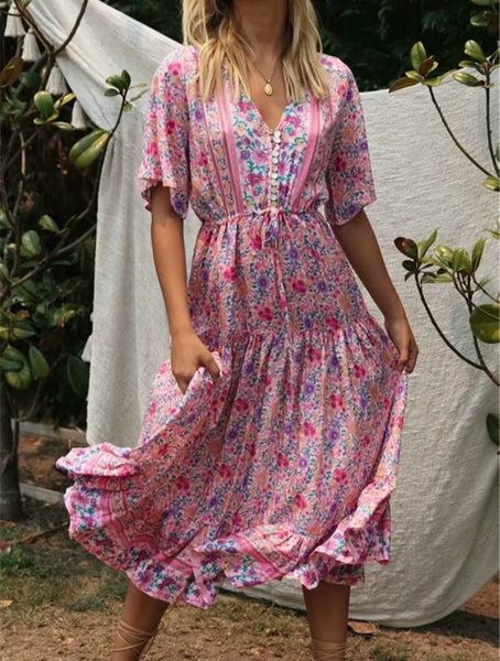 casual dresses happie queens women pink floral print sleeve beach bohemian rayon maxi dresses ladies v neck button tassel boho dress vestido, Black;gray
casual dresses happie queens women pink floral print sleeve beach bohemian rayon maxi dresses ladies v neck button tassel boho dress vestido, Black;gray