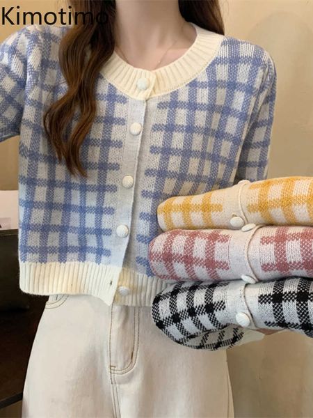 women's sweaters kimotimo early autumn plaid knitted vest women 2022 new casual long sleeve sweater jacket french retro chic all match, White;black
women's sweaters kimotimo early autumn plaid knitted vest women 2022 new casual long sleeve sweater jacket french retro chic all match, White;black