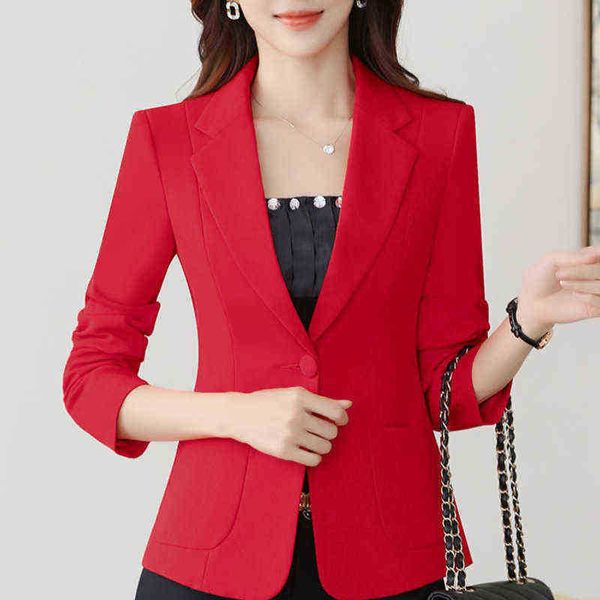 autumn solid color elegant red blazer women jacket england style slim fit long sleeve outerwear notched collar single button j220813, White;black
autumn solid color elegant red blazer women jacket england style slim fit long sleeve outerwear notched collar single button j220813, White;black
