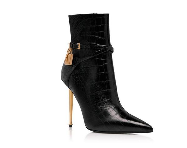 eu35-43 original box fashion leather padlock ankle boot high heels zip spool heels women booty ladies bottes booties, Black
eu35-43 original box fashion leather padlock ankle boot high heels zip spool heels women booty ladies bottes booties, Black