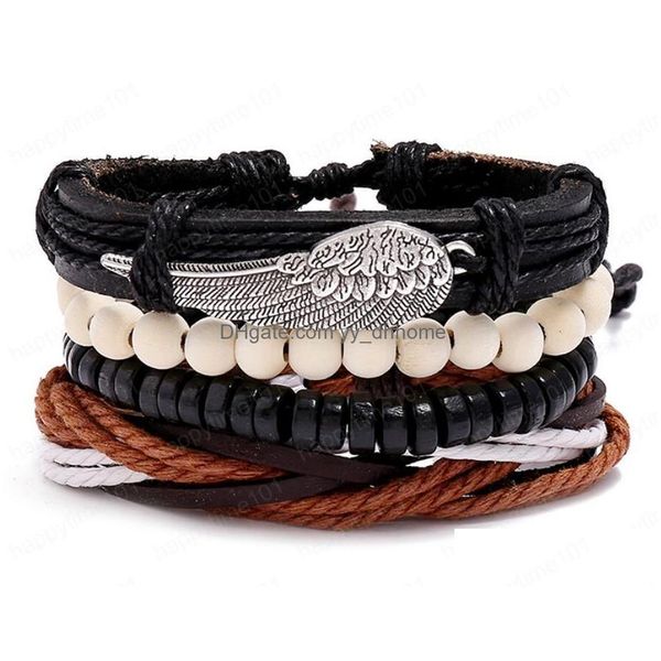 charm bracelets mans cowe leather bracelet diy hand woven mtilayer alloy wings wood bead combination suit size adjusted 4styles/1set dhsyu, Golden;silver
charm bracelets mans cowe leather bracelet diy hand woven mtilayer alloy wings wood bead combination suit size adjusted 4styles/1set dhsyu, Golden;silver