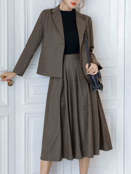 summer elegant casual women skirts suit long sleeve jackets high waist skirt two pieces set female fashion korean outfits cloths j220813, White;black
summer elegant casual women skirts suit long sleeve jackets high waist skirt two pieces set female fashion korean outfits cloths j220813, White;black