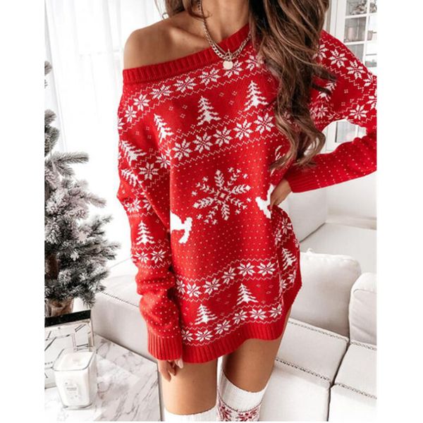 casual dresses y2k women christmas snowflake fawn print sweater jacquard knitted loose fit long sleeve o neck autumn winter 221125, Black;gray
casual dresses y2k women christmas snowflake fawn print sweater jacquard knitted loose fit long sleeve o neck autumn winter 221125, Black;gray