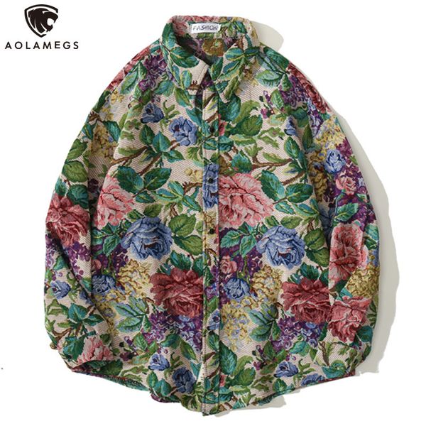 men s casual shirts aolamegs shirt men vintage watercolor floral print oversized coat autumn retro harajuku hip hop fashion streetwear 22112, White;black
men s casual shirts aolamegs shirt men vintage watercolor floral print oversized coat autumn retro harajuku hip hop fashion streetwear 22112, White;black