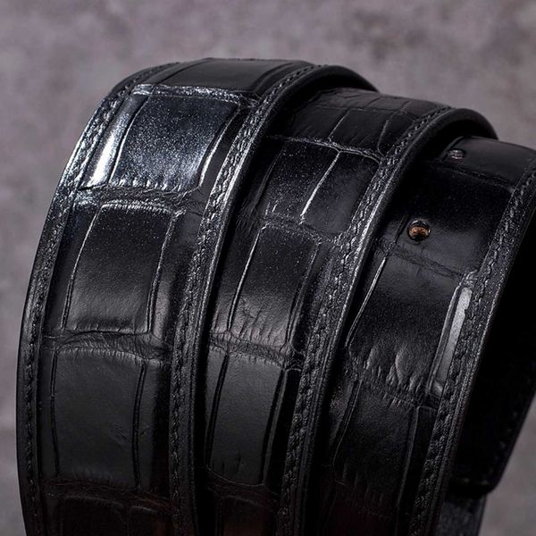 s adhesives thailand belly 3.8 perforated men's business casual smooth buckle crocodile belt, Black;brown
s adhesives thailand belly 3.8 perforated men's business casual smooth buckle crocodile belt, Black;brown