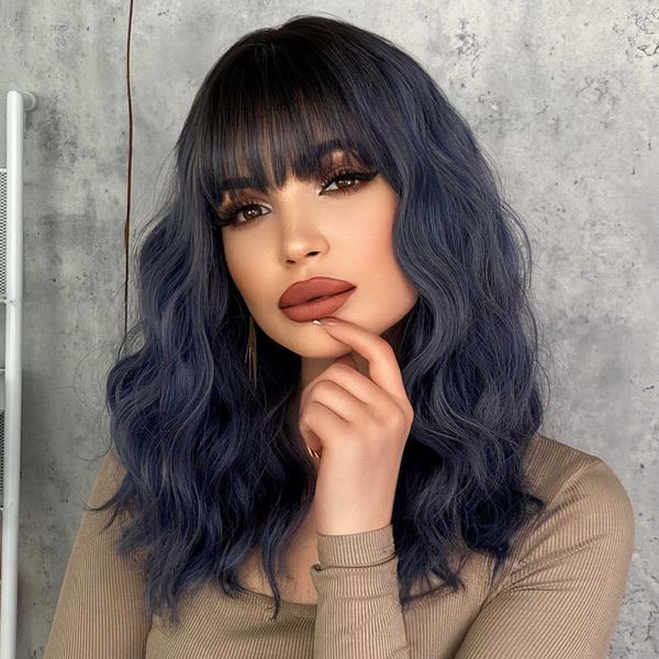 headwear accessories ombre blue short curly with bangs women wavy bob wig shoulder length synthetic hair for daily cosplay halloween
headwear accessories ombre blue short curly with bangs women wavy bob wig shoulder length synthetic hair for daily cosplay halloween