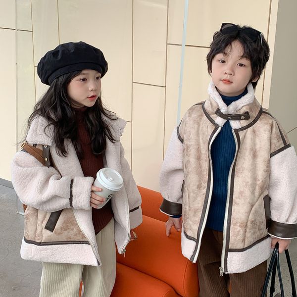 coat winter children fashion fleece thicken patchwork coats korean style loose fur integrated jackets 221128, Blue;gray
coat winter children fashion fleece thicken patchwork coats korean style loose fur integrated jackets 221128, Blue;gray
