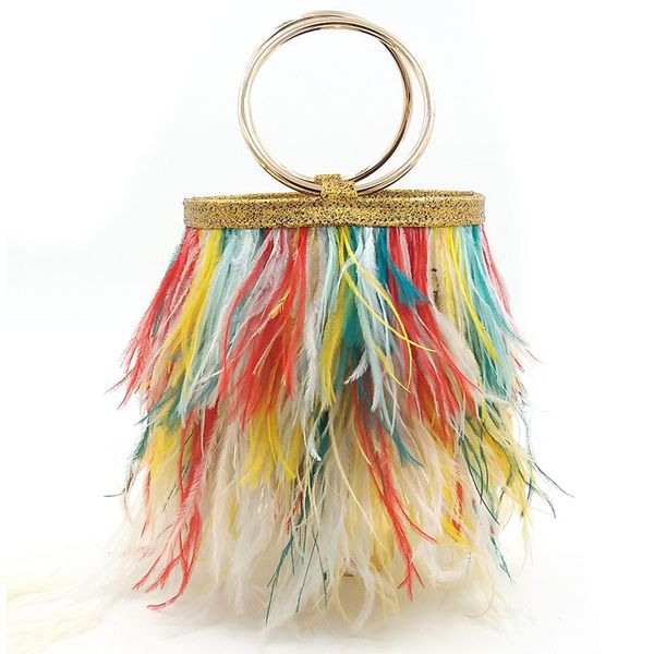 evening bags luxury real ostrich fur feather women's clutches hand metal circles dinner purses lady party clutch shoulder 221128
evening bags luxury real ostrich fur feather women's clutches hand metal circles dinner purses lady party clutch shoulder 221128