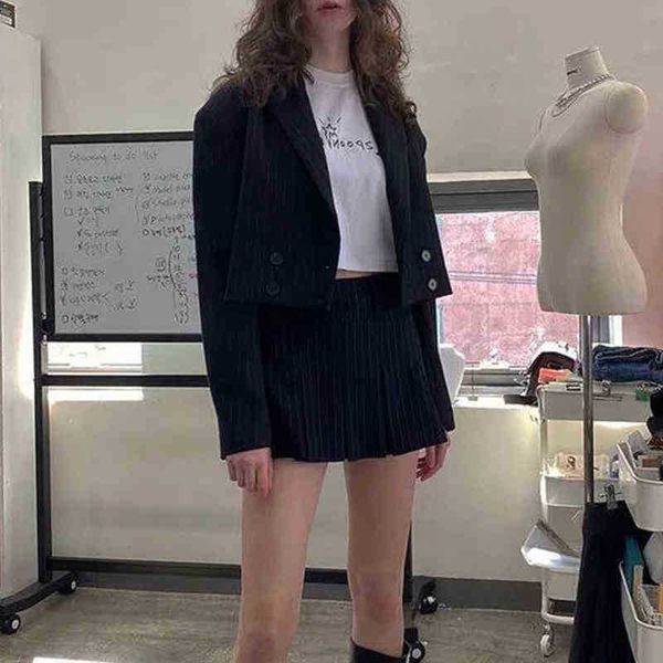xeasy 2021 women two piece set navy blue stripe vintage office lady short blazer female casual slim high waist skirt suit j220813, White;black
xeasy 2021 women two piece set navy blue stripe vintage office lady short blazer female casual slim high waist skirt suit j220813, White;black