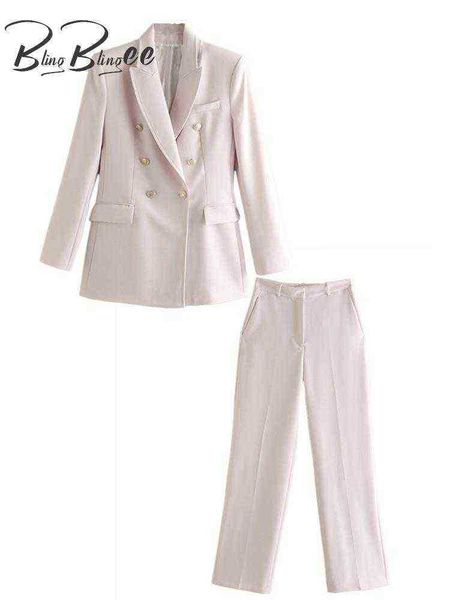 blingblingee 2022 spring oil style women casual jacket sets hit long sleeves double breasted slim blazer suits straight pant tall j220813, White;black
blingblingee 2022 spring oil style women casual jacket sets hit long sleeves double breasted slim blazer suits straight pant tall j220813, White;black