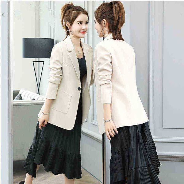 women elegant loose casual office blazers casual long sleeves chic solid new korean design single button jacket clothing 2022 j220813, White;black
women elegant loose casual office blazers casual long sleeves chic solid new korean design single button jacket clothing 2022 j220813, White;black