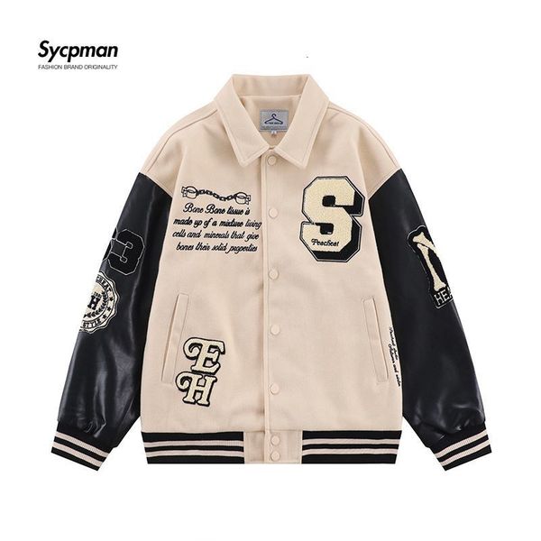 mens jackets fried street contrast color letter mao jinxiu male and female couples students loose oversize baseball coat 221129, Black;brown
mens jackets fried street contrast color letter mao jinxiu male and female couples students loose oversize baseball coat 221129, Black;brown