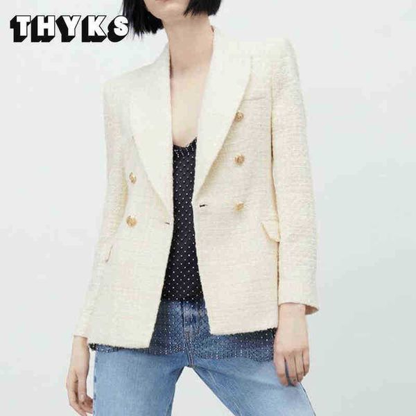 women jacket spring 2022 fashion double breasted tweed blazer jacket vintage long sleeves female outerwear chic white za traf j220813, White;black
women jacket spring 2022 fashion double breasted tweed blazer jacket vintage long sleeves female outerwear chic white za traf j220813, White;black