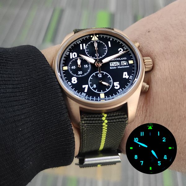 wristwatches hruodland bronze chronograph quartz pilot watch for men double luminous sapphire crystal 100m water resistant retro military 22, Slivery;brown
wristwatches hruodland bronze chronograph quartz pilot watch for men double luminous sapphire crystal 100m water resistant retro military 22, Slivery;brown