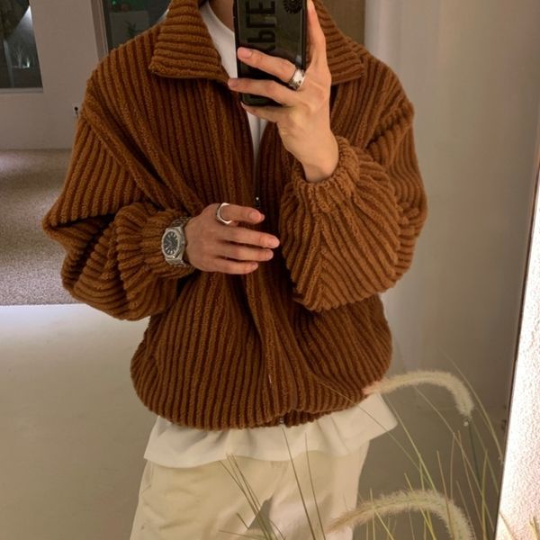mens jackets winter thickened corduroy warm fashion retro wool korean loose thick short coat oversize woolen 221129, Black;brown
mens jackets winter thickened corduroy warm fashion retro wool korean loose thick short coat oversize woolen 221129, Black;brown