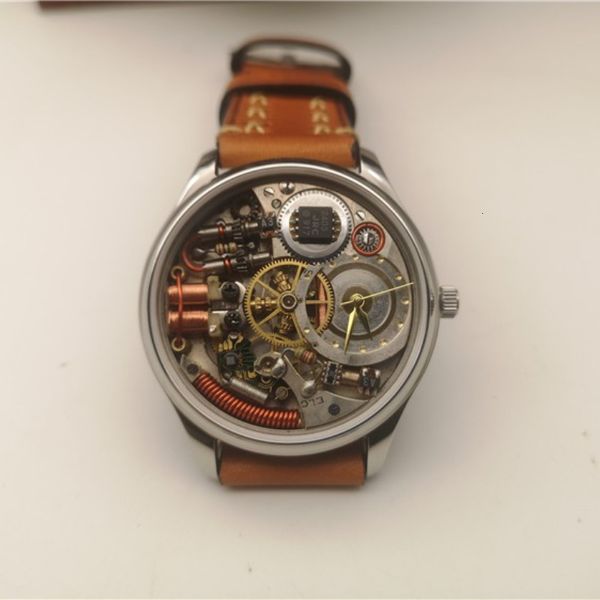 wristwatches punk watch quartz stainless steel case cow leather strap waterproof retro for men miyota 2035 221128, Slivery;brown
wristwatches punk watch quartz stainless steel case cow leather strap waterproof retro for men miyota 2035 221128, Slivery;brown