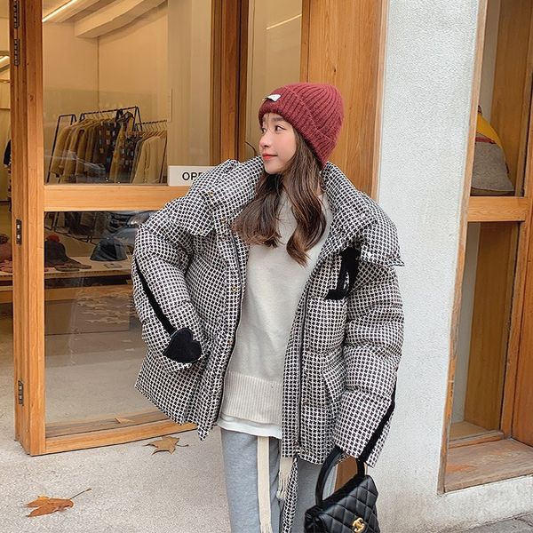 women s down parkas houndstooth hooded winter coats oversized puffy warm outerwear white duck jackets vintage coat female 221128, Black
women s down parkas houndstooth hooded winter coats oversized puffy warm outerwear white duck jackets vintage coat female 221128, Black